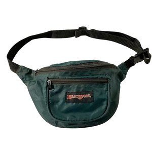 Vintage EastSport Green Fanny Pack Waist Bag 3 Zippered Pockets Nylon